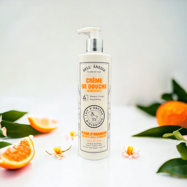 CRÈME DOUCHE FLEUR D'ORANGER LAIT D'ÂNESSE BIO