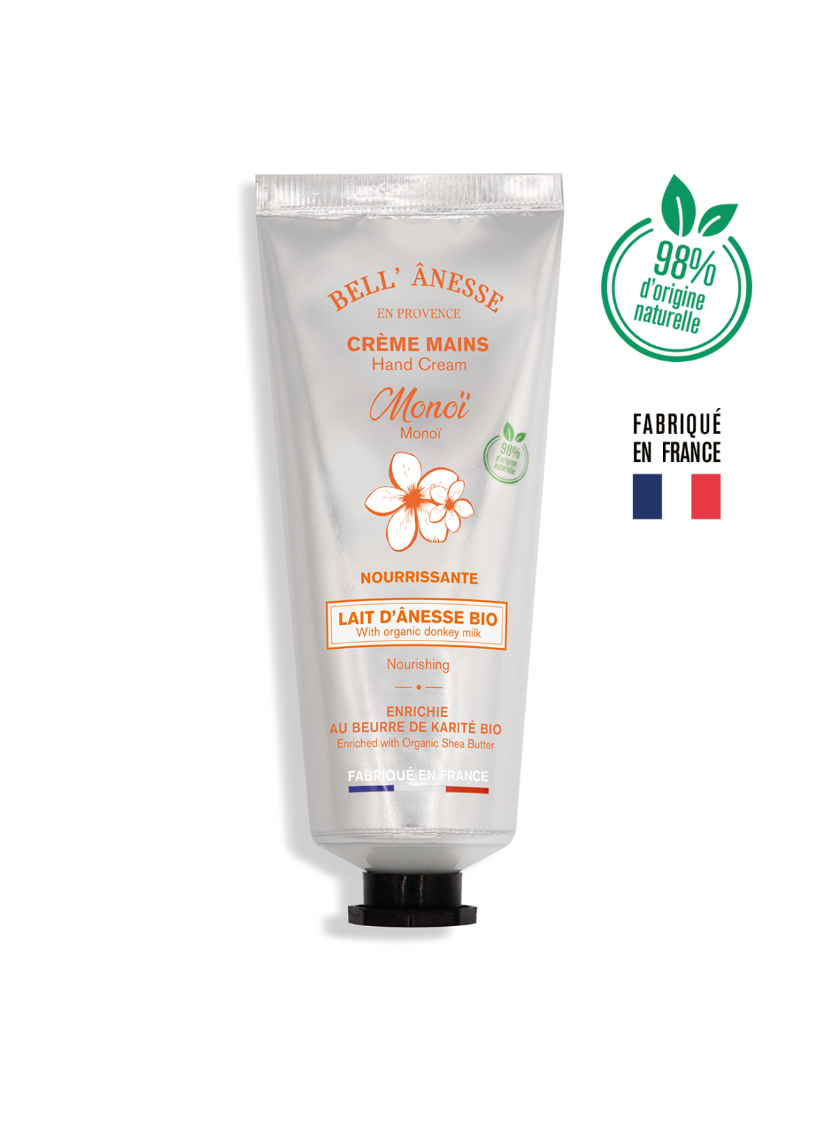 Crème mains monoï au lait d'ânesse BIO 75ml