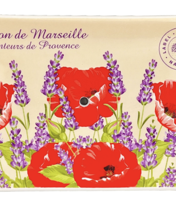 PORTE SAVON COQUELICOT LAVANDE FOND CREME